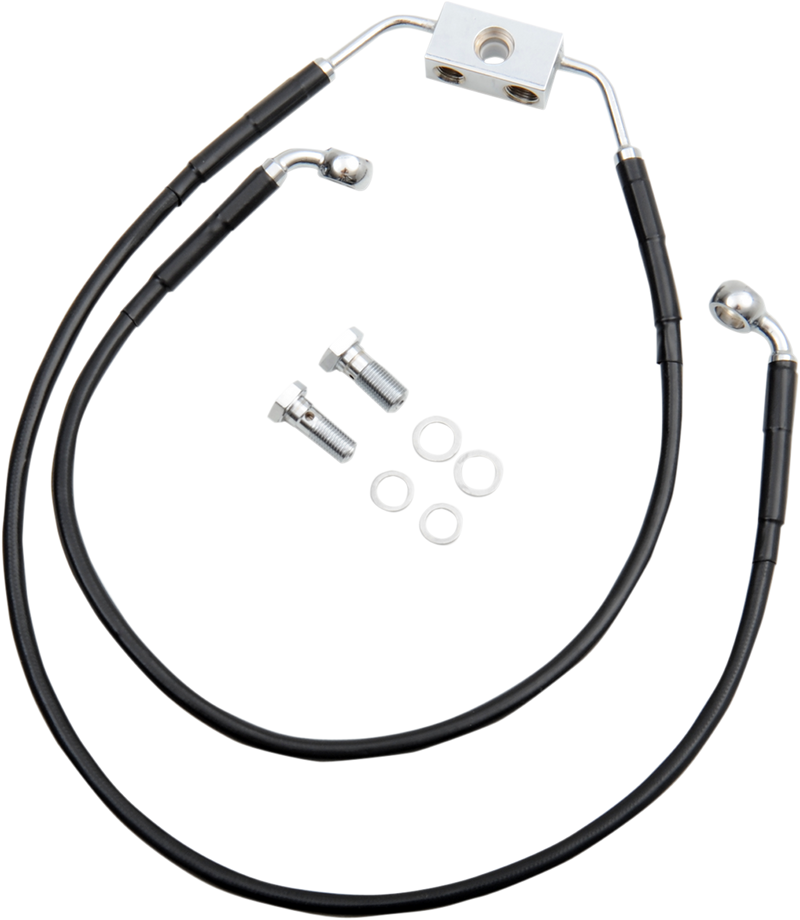 Brake Line - Front - Black - +10" - FXDWG '12-'17