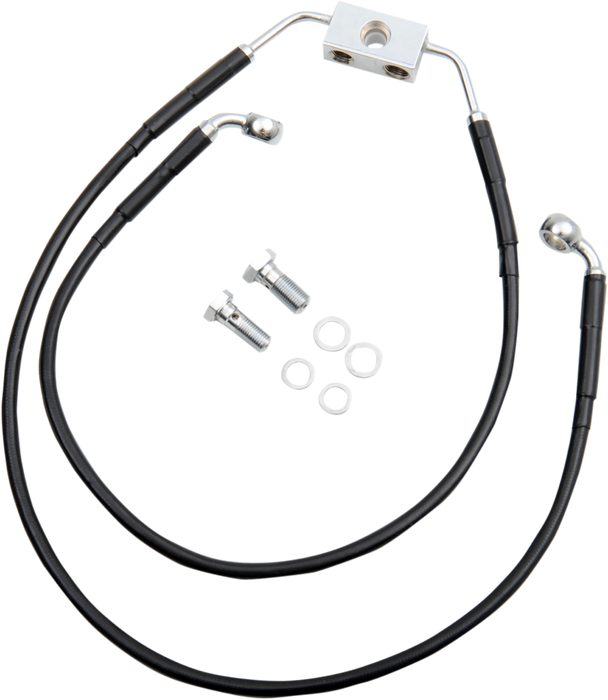 Brake Line - Front - Black - +10" - FXDWG '12-'17