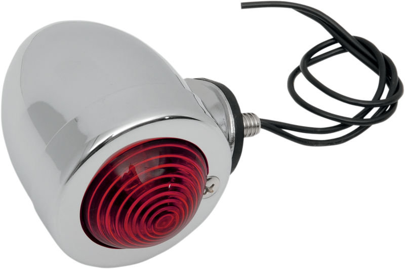 Bullet Light - Bottom-Mount - Red Lens - Chrome