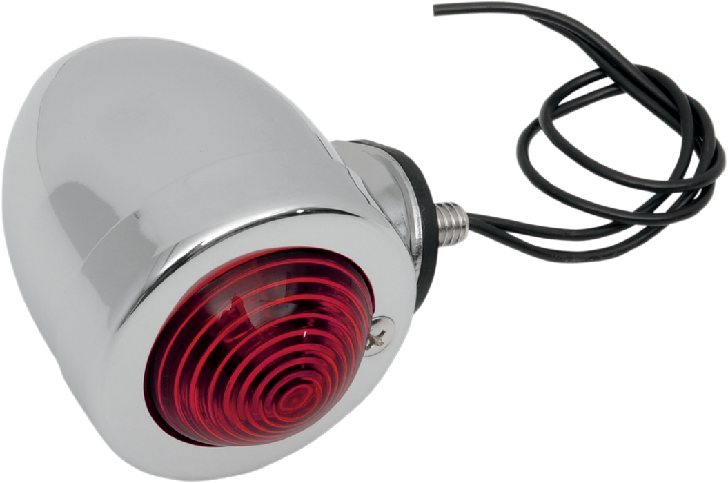 Bullet Light - Bottom-Mount - Red Lens - Chrome