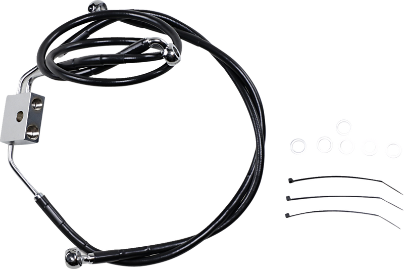 Brake Line - Front - Black - +10" - FXDF '12-'17