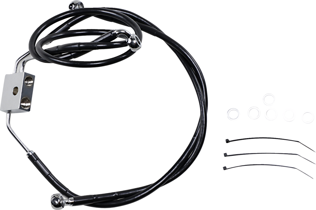 Brake Line - Front - Black - +10" - FXDF '12-'17
