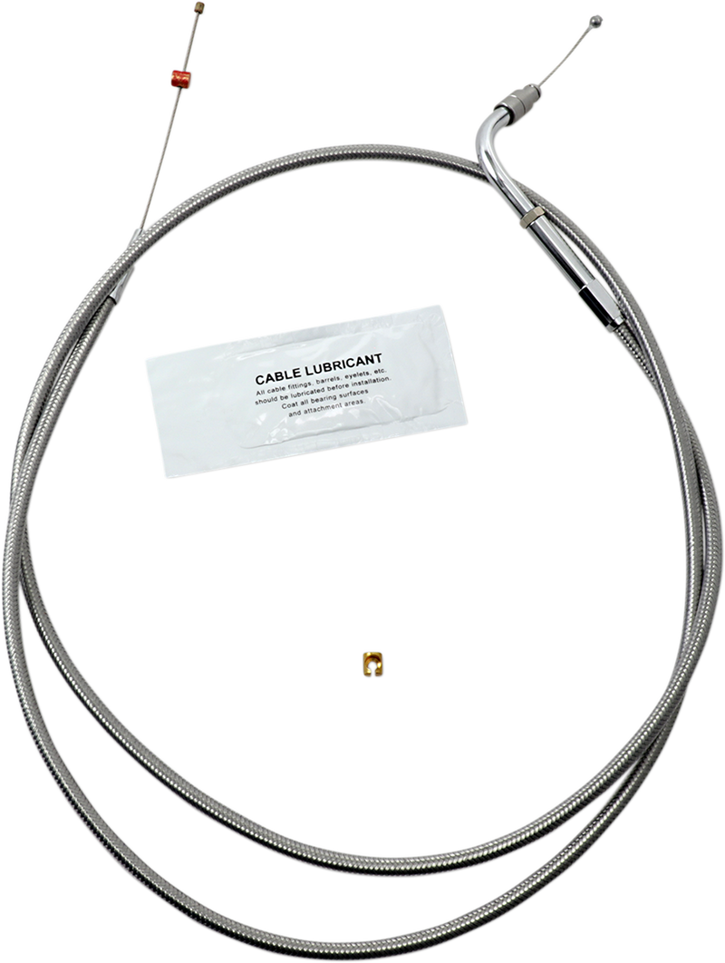 Stainless Steel Throttle Cable - +10" - '02-'07 FLH