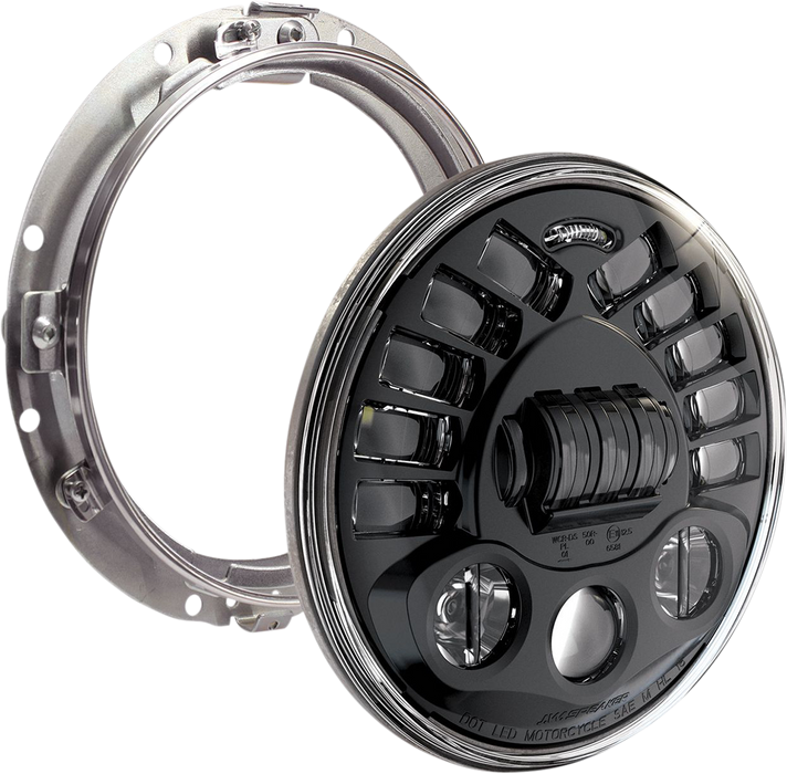 Adaptive Headlight with Mount - 7" - Black