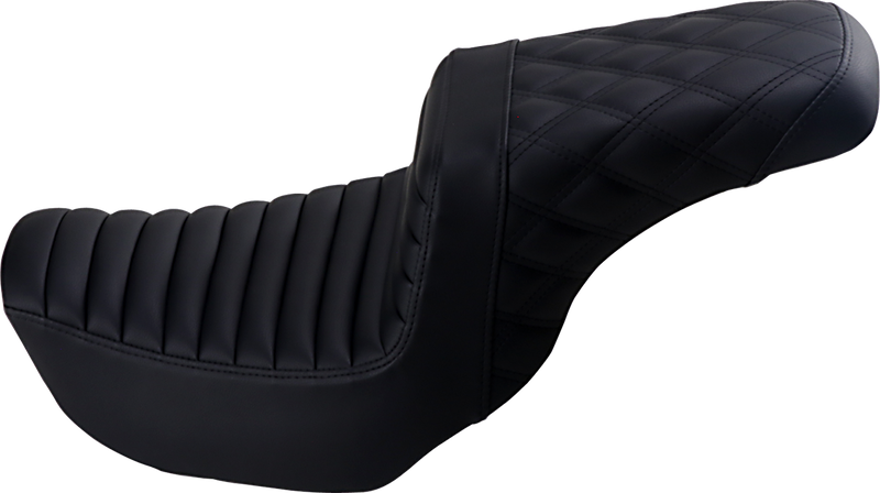 Step-Up Seat - Front Tuck-n-Roll/Rear Lattice Stitch - Black