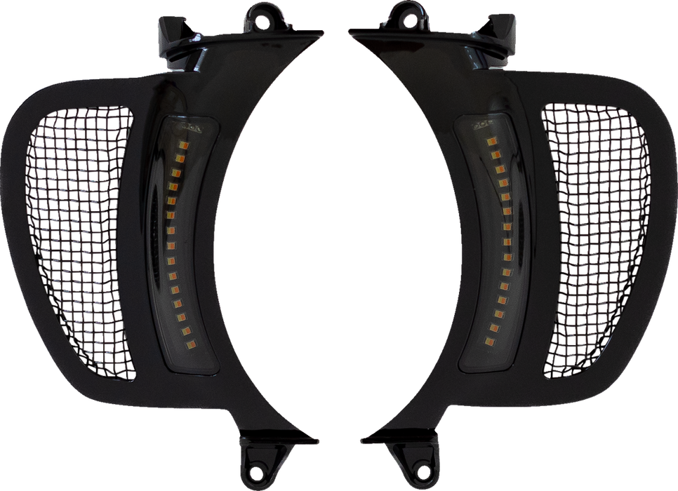 LED Vent Insert - Amber/White - Black w/ Black Mesh