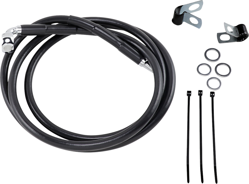 Brake Line - Front - Black - +6"