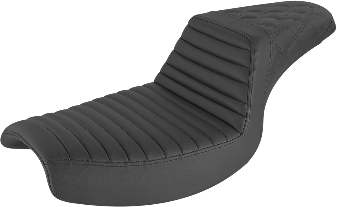 Step-Up Seat - Front Tuck-n-Roll/Rear Lattice Stitch - Black