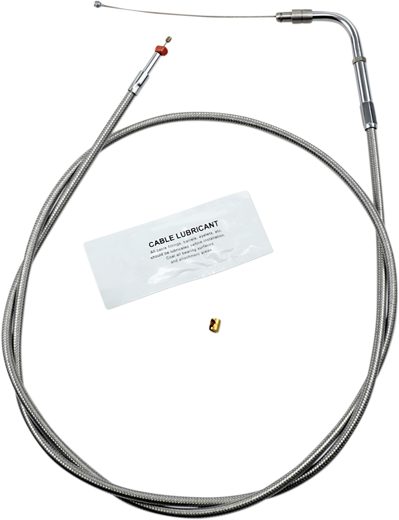 Stainless Steel Throttle Cable - +12" - '02-'07 FLH
