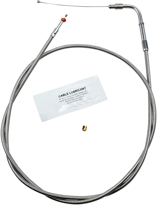 Stainless Steel Throttle Cable - +12" - '02-'07 FLH