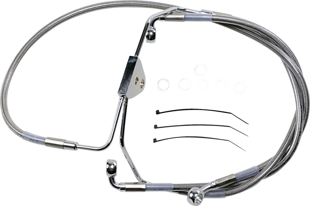Brake Line - Front - +4" - Touring - Stainless Steel