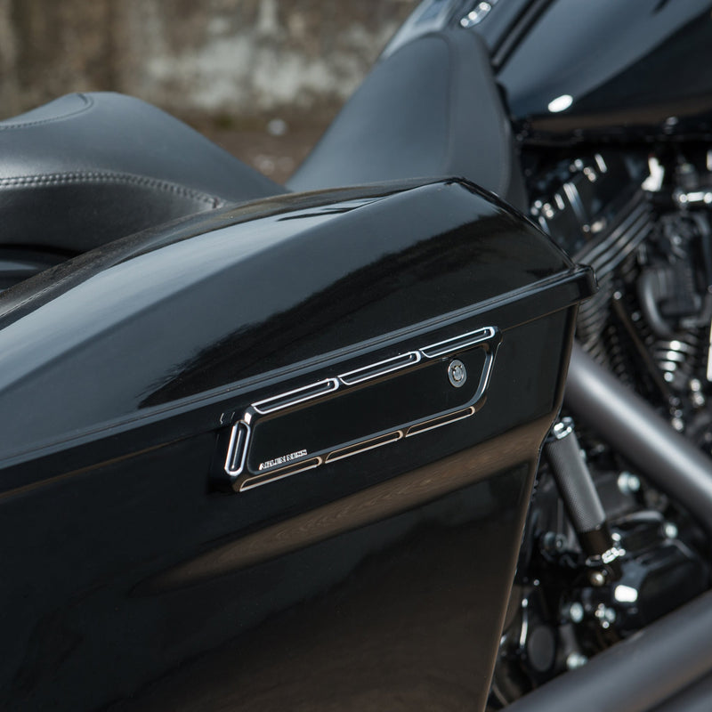 Beveled® Saddlebag Latch Covers, Black 14-2023 FLT
