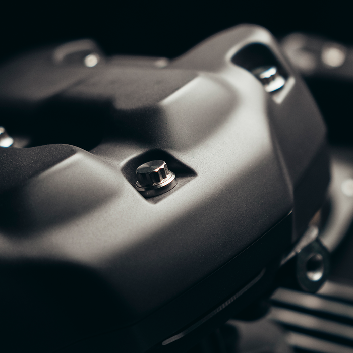 Trask Bitchin' Bolts on Harley Davidson M8 Rocker Box