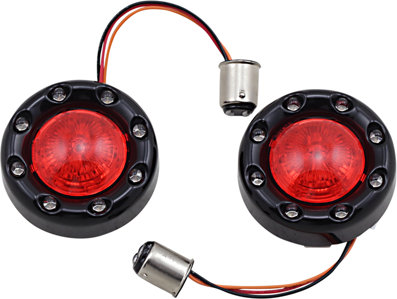 Bullet Turn Signal 1157 - Black - Red Lens