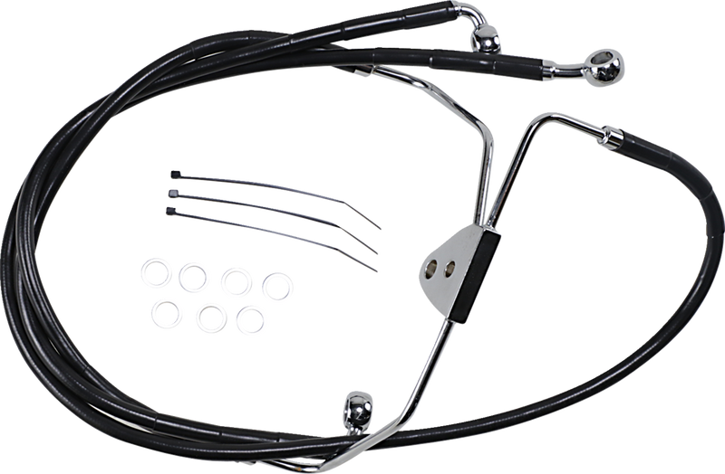 Brake Line - Front - Black - +8"