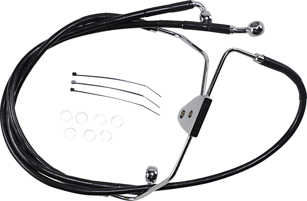 Brake Line - Front - Black - +8"