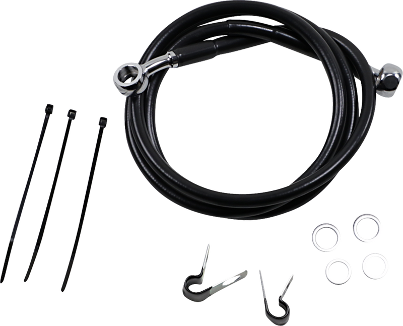 Brake Line - Front - Black - +2" - '99-'07 FXST