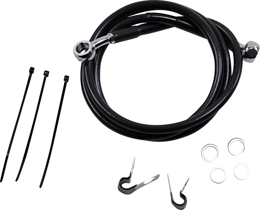 Brake Line - Front - Black - +2" - '99-'07 FXST