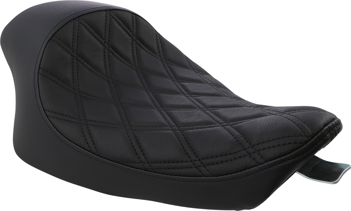 3/4 Solo Seat - Double Diamond - Black w/ Black Stitching - XL '04-'22