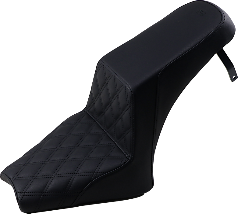 Step-Up Seat - Front Lattice Stitch/Rear Smooth - Black - Scout Bobber