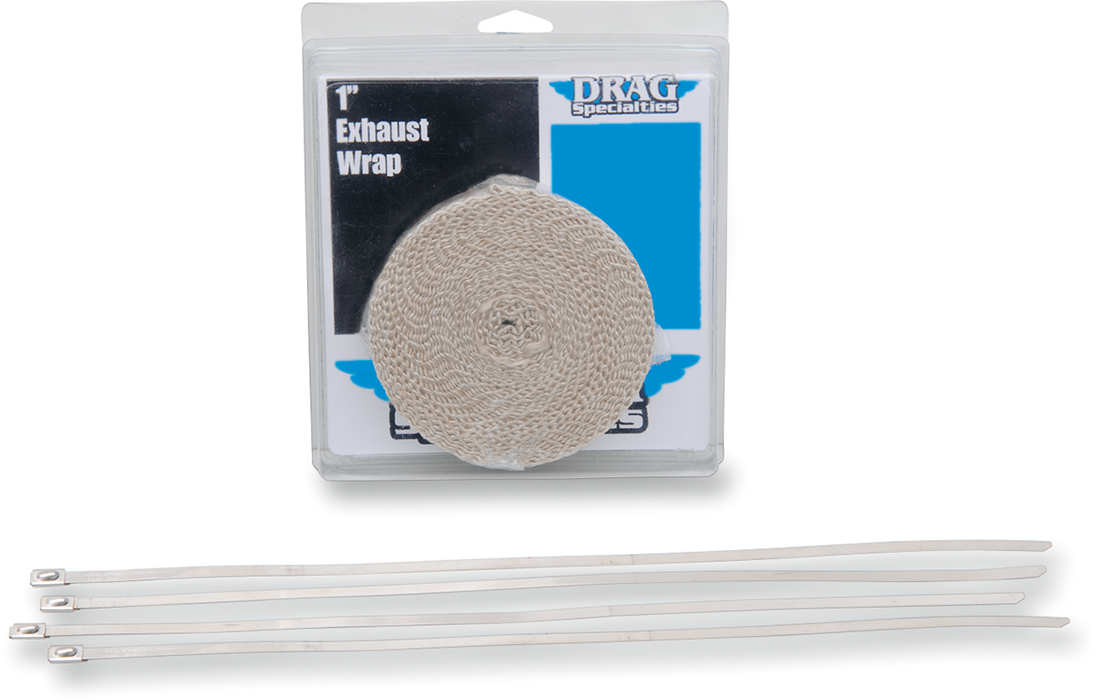 Exhaust Heat Wrap Kit with Ties - Tan - 1" x 25'