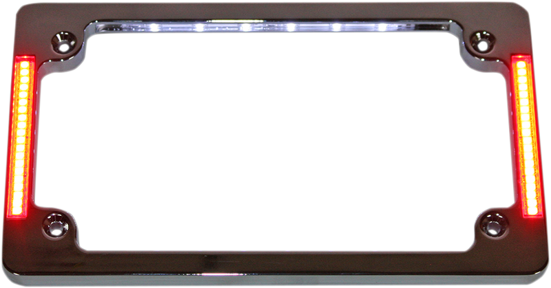 License Plate Frame with LED - Flat - Black