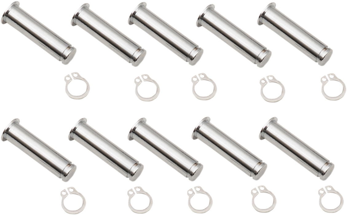 Pivot Pin/Clip Kit - Lever - 10 Pack - Chrome