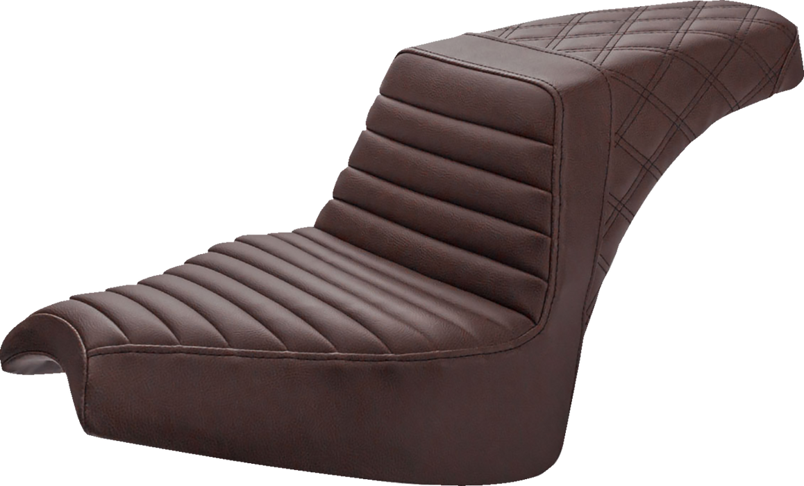 Step-Up Seat - Front Tuck-n'-Roll/Rear Lattice Stitch - Brown - Chief