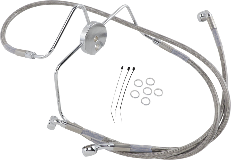Brake Line - Front - +4" - Stainless Steel