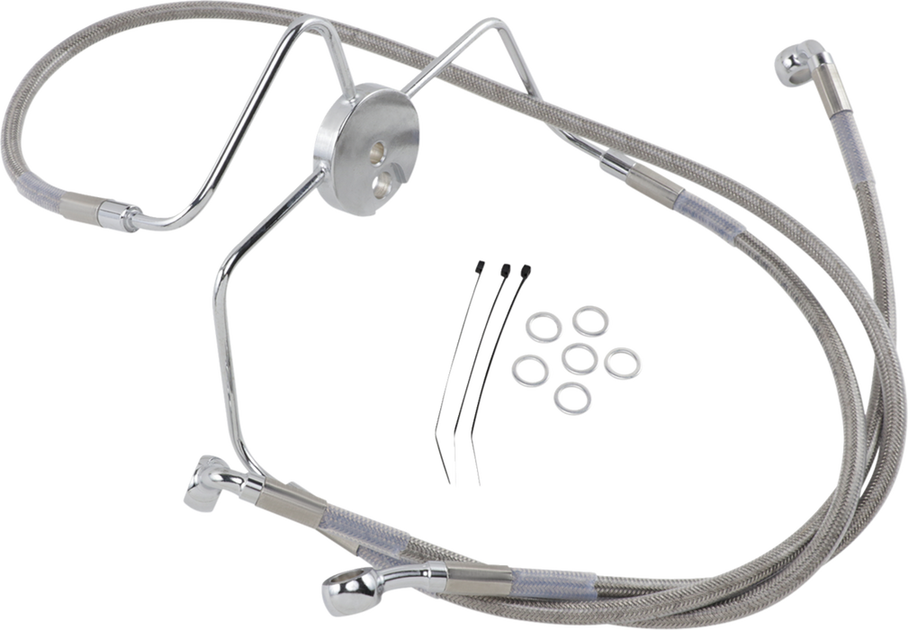 Brake Line - Front - +4" - Stainless Steel