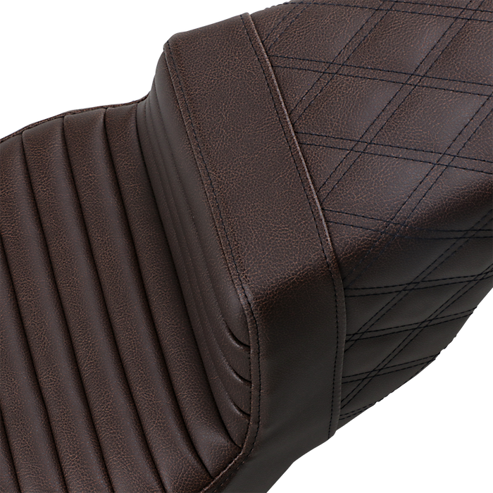 Step-Up Seat - Front Tuck-n-Roll/Rear Lattice Stitch - Brown - FL '08-'24
