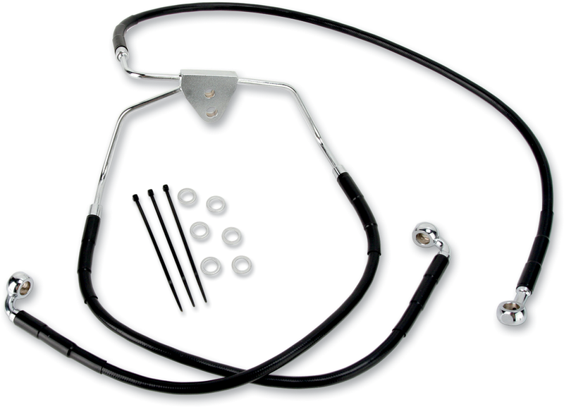 Brake Line - Front - Black - +10" - FXDB '08-'17