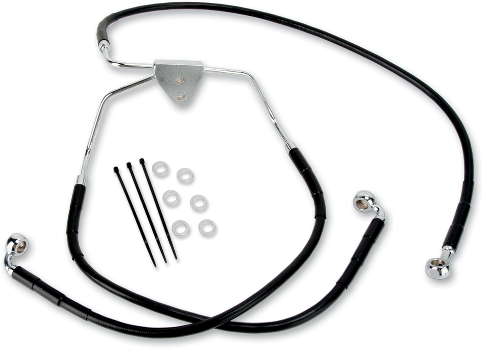 Brake Line - Front - Black - +8" - FXDF '12-'17