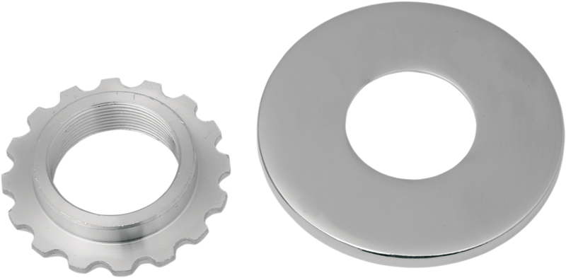 Steering Stem Bearing Adjusting Nut with Dust Cover - Chrome