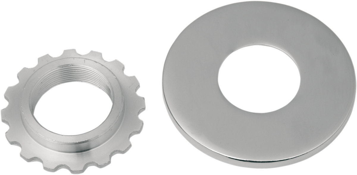 Steering Stem Bearing Adjusting Nut with Dust Cover - Chrome