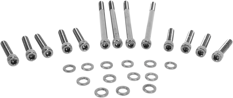 Bolt Kit - Primary Cover - Knurled - Black/Chrome - '07-'17 Softail/Dyna