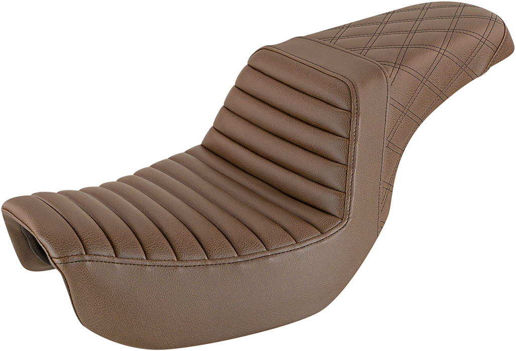 Step-Up Seat - Front Tuck-n-Roll/Rear Lattice Stitch - Brown
