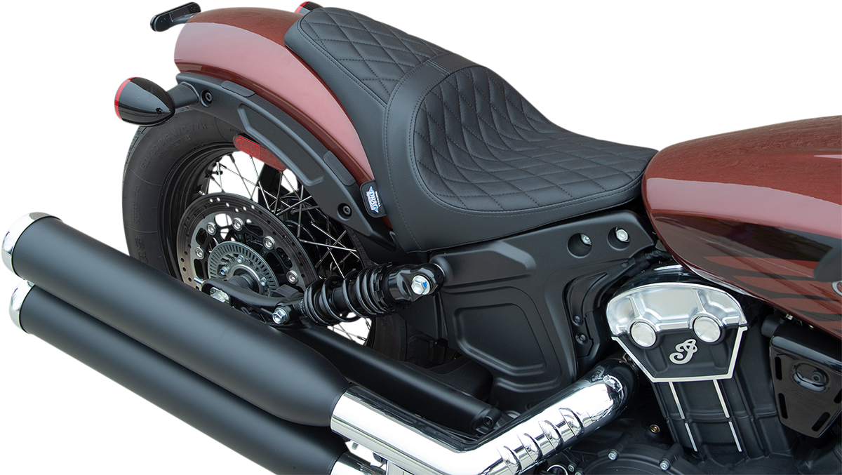 3/4 Solo Seat - Black - Diamond Stitch - '18-'22 Scout Bobber