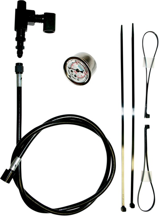 Remote Oil Pressure Gauge/Line Kit - Stainless/Chrome