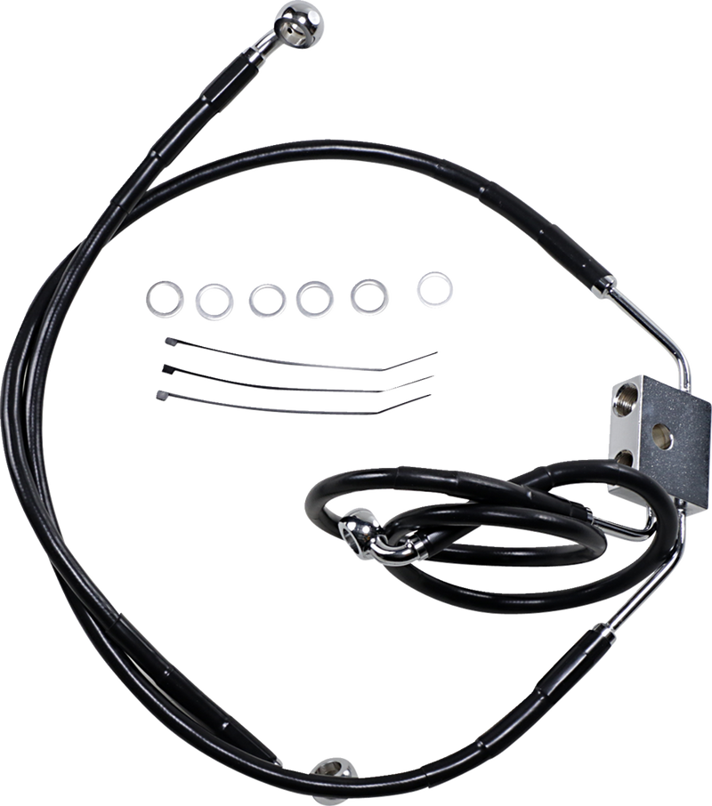 Brake Line - Front - Black - +6" - FXDF '12-'17