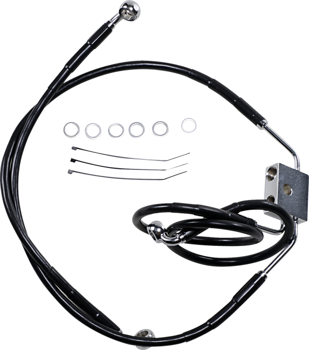 Brake Line - Front - Black - +6" - FXDF '12-'17