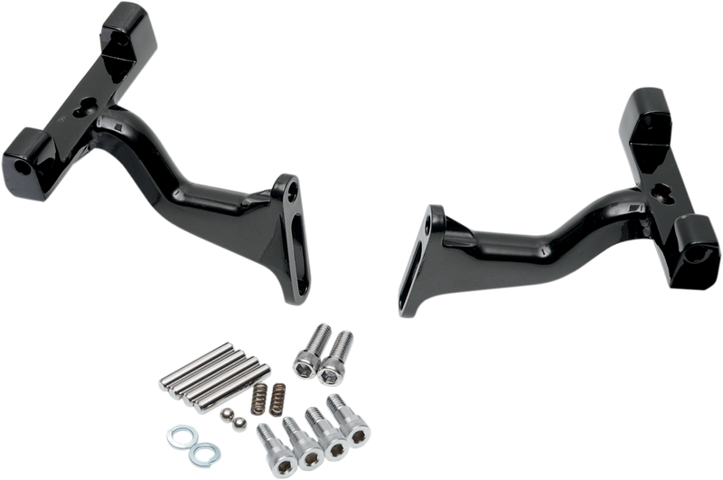Passenger Footboard Mount - Black - Raised