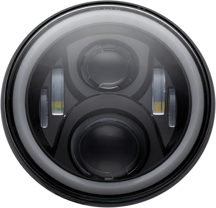 Headlamp - 7" - LED - Chrome