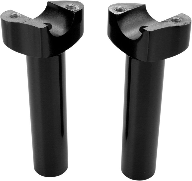 Forged Aluminum Handlebar Risers - Straight - 5-1/2" - Black
