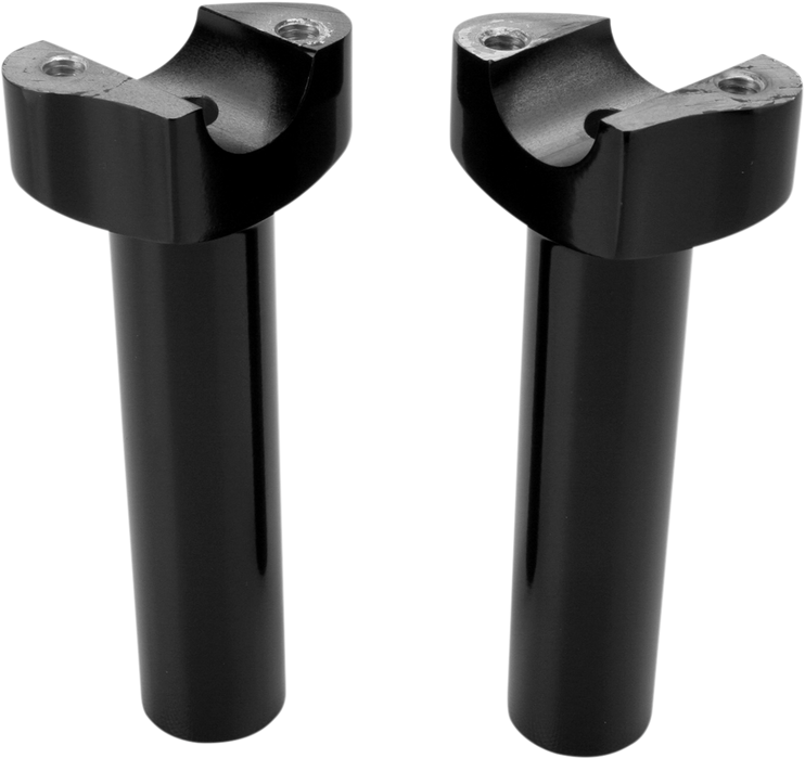 Forged Aluminum Handlebar Risers - Straight - 5-1/2" - Black