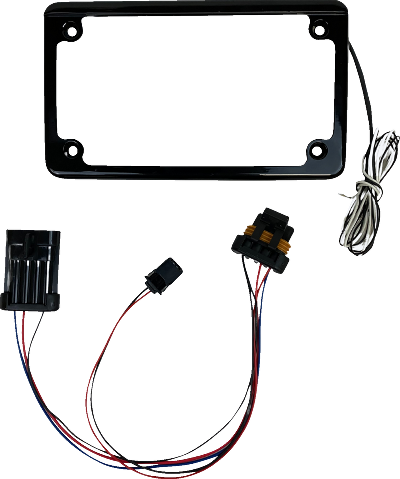Lighted License Plate Frame - Gloss Black - RZR