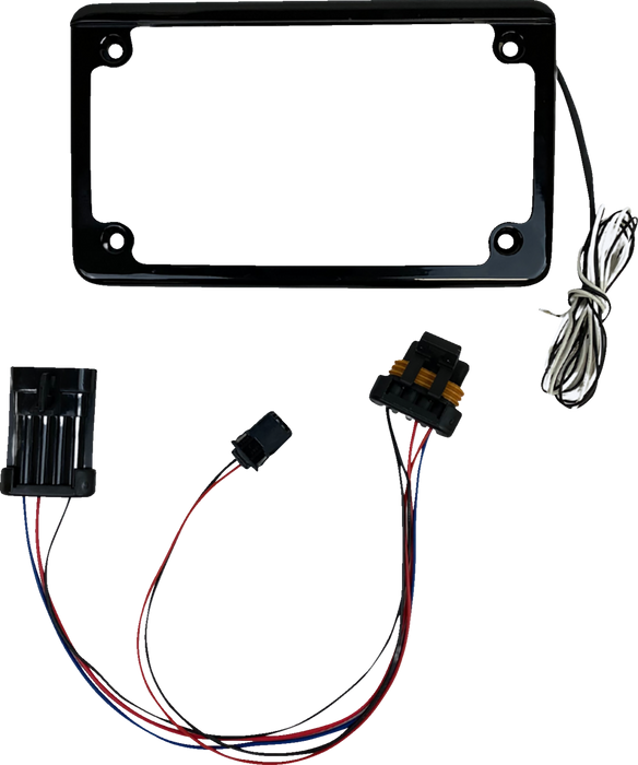 Lighted License Plate Frame - Gloss Black - RZR