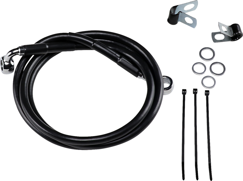 Brake Line - Front - Black - +4" - '99-'07 FXST