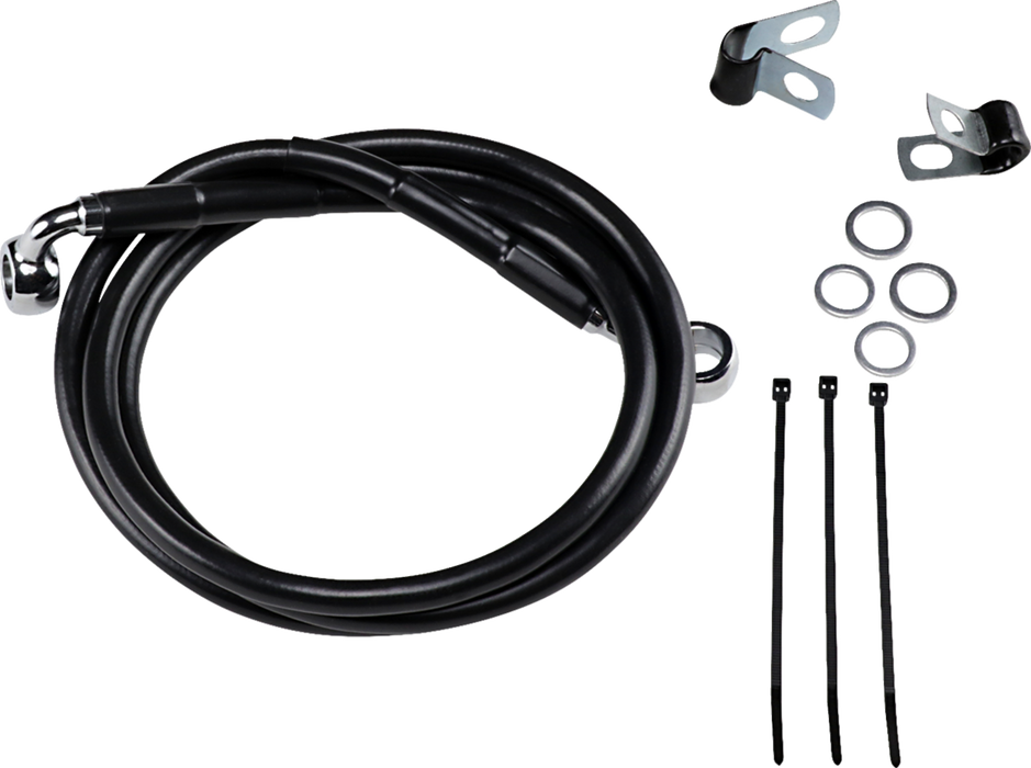 Brake Line - Front - Black - +4" - '99-'07 FXST