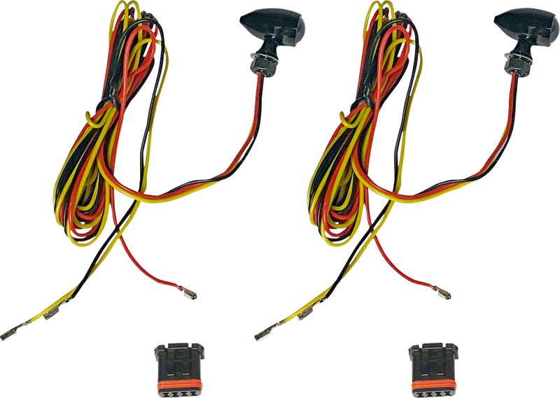 Micro Bullet Turn Signals - LED - Amber/Red- Black
